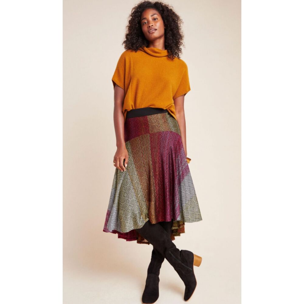 anthropologie cecilia prado patchwork  handkerchief hem skirt. Small Petite